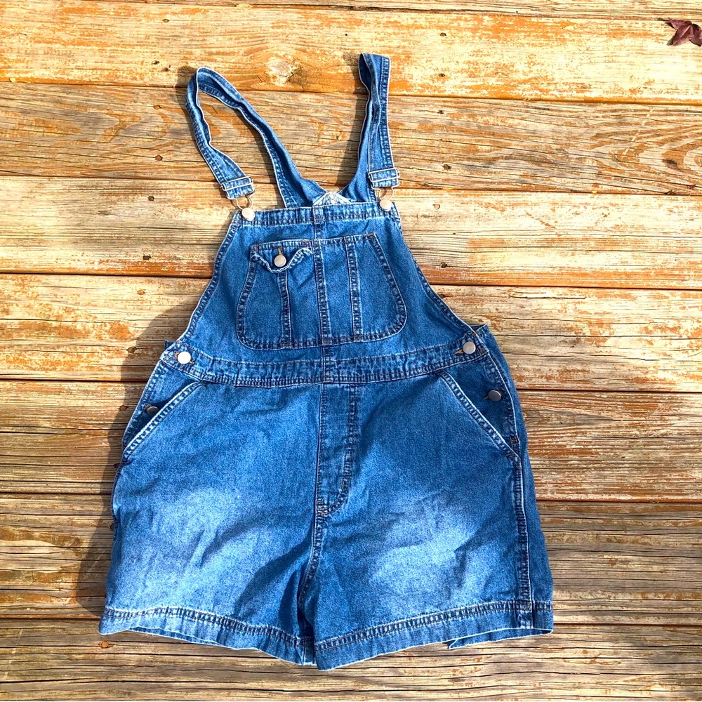 No Boundaries Denim Short Overalls |Large 11-13